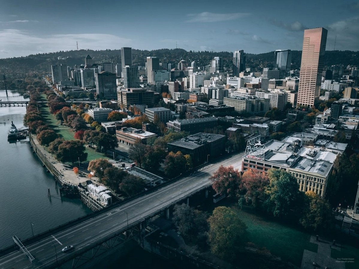 Aerial view of Portland, Oregon
